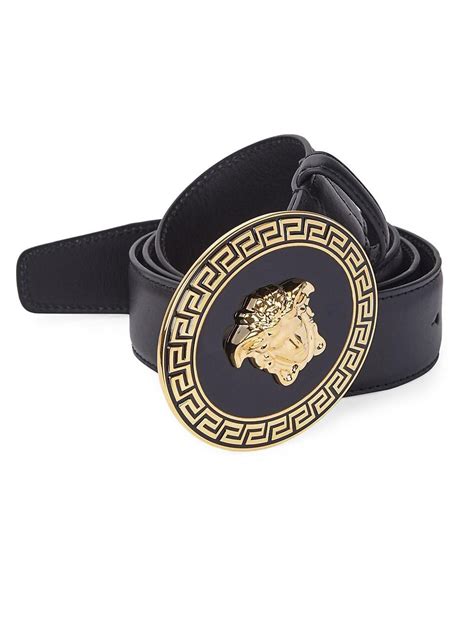 Versace OVAL MEDALLION VITELLO BELT 